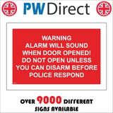 SE212 Alarm Will Sound When Door Opened Disarm Before Police
