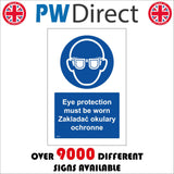 MA946 Eye Protection Must Be Worn Zakladac Okulary Ochronne