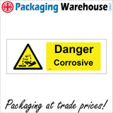 WS660 Danger Corrosive Sign with Triangle Hands Test Tubes