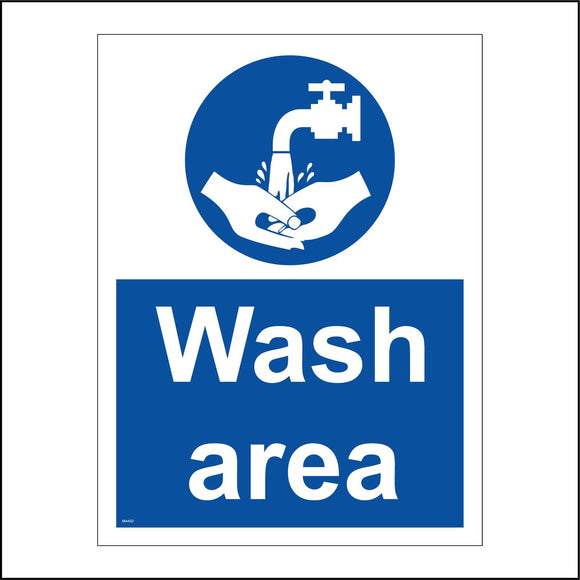 MA432 Wash Area Sign with Circle Hands Tap