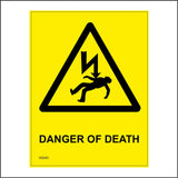 WS451 Danger Of Death Sign with Triangle Person Lightning Bolt