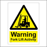 WS632 Warning Fork Lift Activity Sign with Triangle Forklift