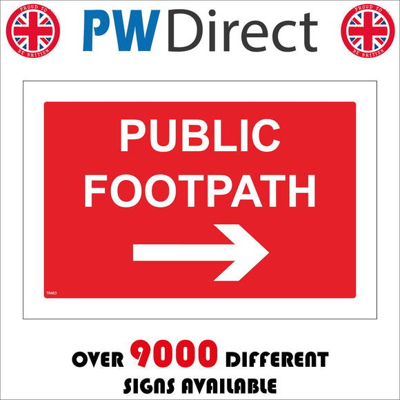 TR483 Public Footpath Right Arrow