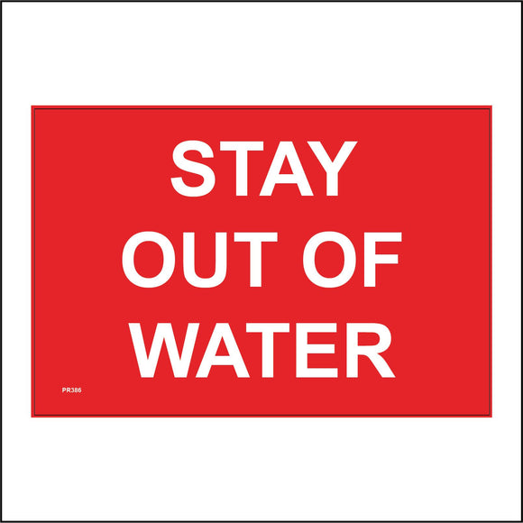 PR386 Stay Out Of Water Do Not Swim Dive Deep Cold