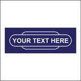 CM155E Bespoke Personalise Your Choice Railway Totem Station Sign Dark Blue Sign