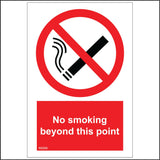 NS009 No Smoking Beyond This Point Sign with Cigarette