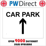 VE151 Car Park Ahead Sign with Arrow