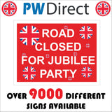 TR572 Road Closed For Jubilee Party Union Jack Flags Bunting