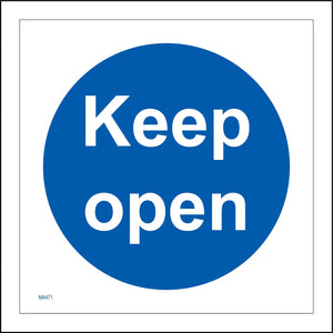 MA471 Keep Open Sign