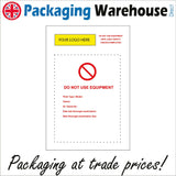 CS569 Do Not Use Equipment Safety Check Tag Logo Name Company