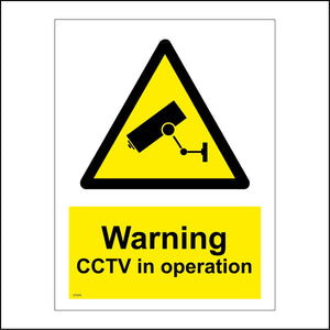CT016 Warning Cctv In Operation Sign with Camera Triangle