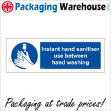 MA625 Instant Hand Sanitiser Use Between Hand Washing Sign with Hands/Gel/Dispenser/Sanitiser