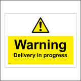 WT079 Warning Delivery In Progress Sign with Triangle Exclamation Mark