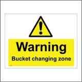 WS607 Warning Bucket Changing Zone Sign with Triangle Exclamation Mark