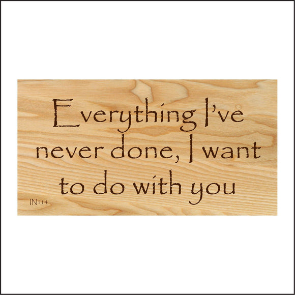 IN114 Everything I've Never Done I Want To Do With You Sign