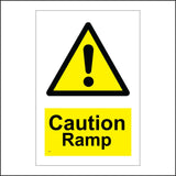 WS741 Caution Ramp Sign with Triangle Exclamation Mark