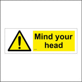 WS844 Mind Your Head Sign with Triangle Exclamation Mark