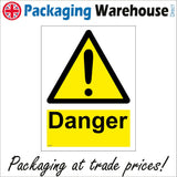 WS527 Danger Asbestos Hazard Sign with Triangle Exclamation Mark