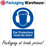 MA062 Ear Protectors Must Be Worn Sign with Face Ear Phones