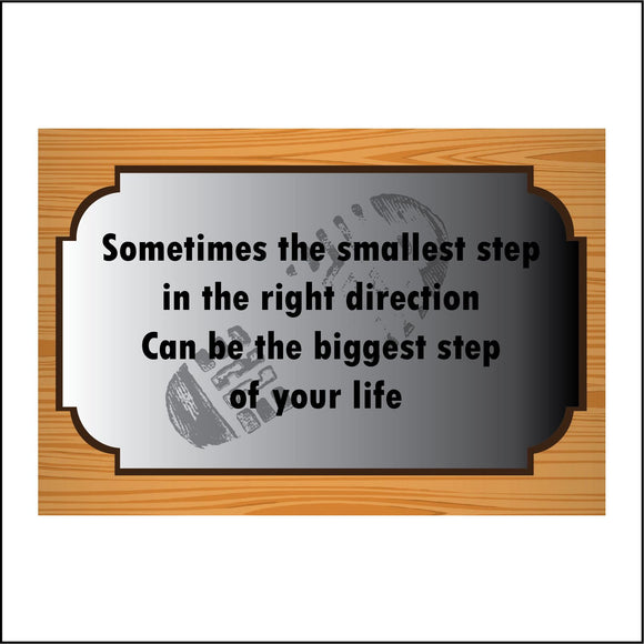 IN176 Smallest Step Biggest Of Your Life Sign with Boot Print Silhouette