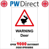 TR601 Warning Deer Herd Antlers Buck Doe Park Wild Roam