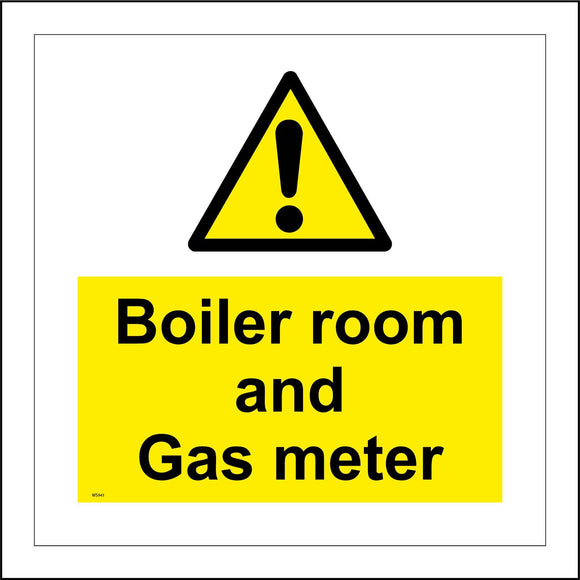 WS941 Boiler Room And Gas Meter Sign with Triangle Exclamation Mark