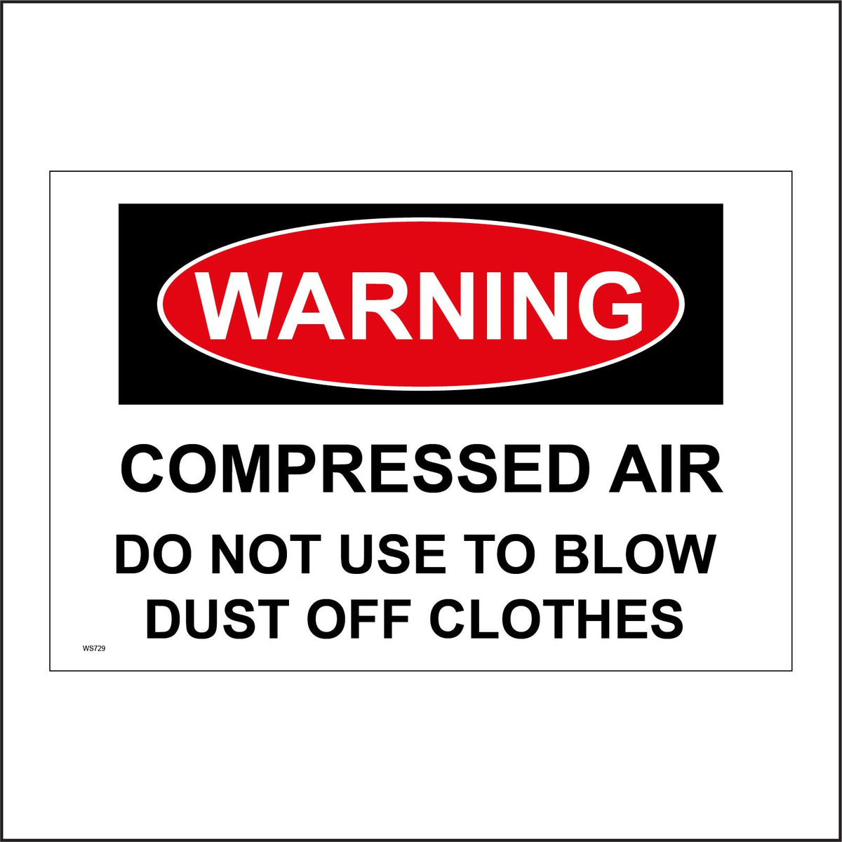 Warning Compressed Air Sign with Square – PWDirect