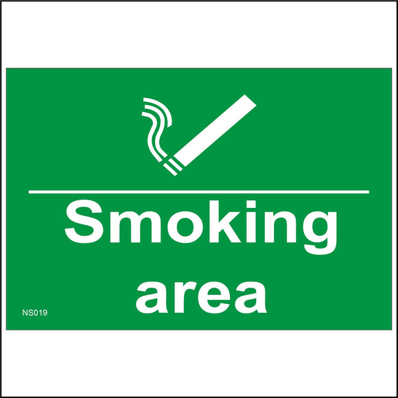 NS019 Smoking Area Sign with Cigarette