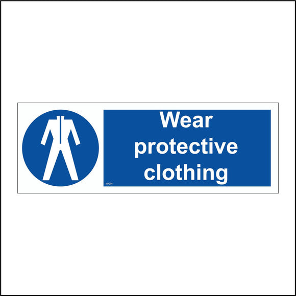MA294 Wear Protective Clothing Sign with Overalls