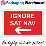 VE236 Ignore Sat Nav Left Arrow
