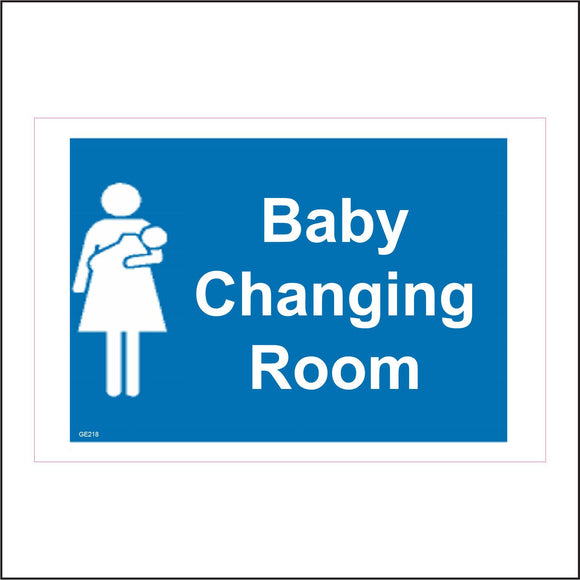 GE218 Baby Changing Room Sign with Woman Baby