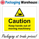 WT166 Caution Keep Hands Out Of Moving Machinery Guard Fingers