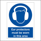 MA063 Ear Protectors Must Be Worn In This Area Sign with Face Ear Phones