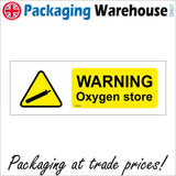 WS864 Warning Oxygen Store Sign with Triangle Gas Cannister