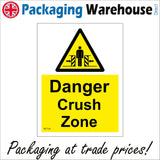 WT134 Danger Crush Zone Be Aware Limited Space