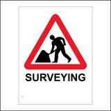 TR124 Surveying Sign with Triangle Working Person