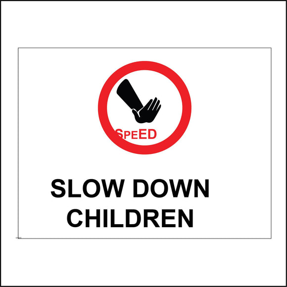CS231 Slow Down Children Sign with Circle Hand Speed