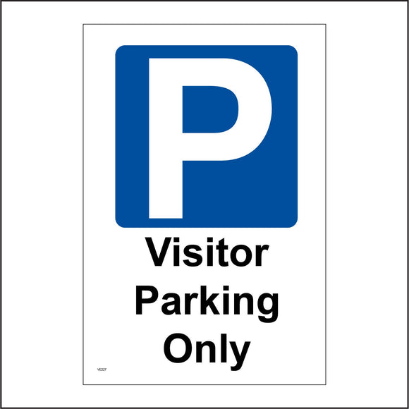 VE227 Visitor Parking Sign with Parking Logo