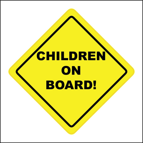 HU350 Children On Board Car Yellow Distance Warning Diamond