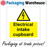 WS627 Electrical Intake Cupboard Sign with Triangle Lightning Arrow