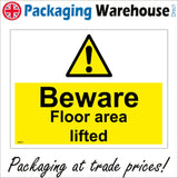 WS575 Beware Floor Area Lifted Sign with Triangle Exclamation Mark