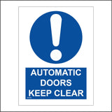 MA352 Automatic Doors Keep Clear Sign with Exclamation Mark Circle