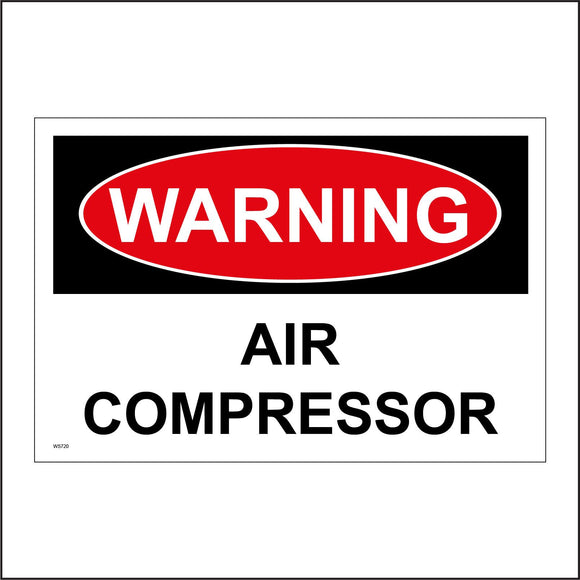 Warning Air Compressor Sign with Square – PWDirect