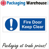 MA519 Fire Door Keep Clear Sign with Circle Exclamation Mark