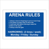 CM310 Arena Rules Personalise Customise Days Times Horses Sign