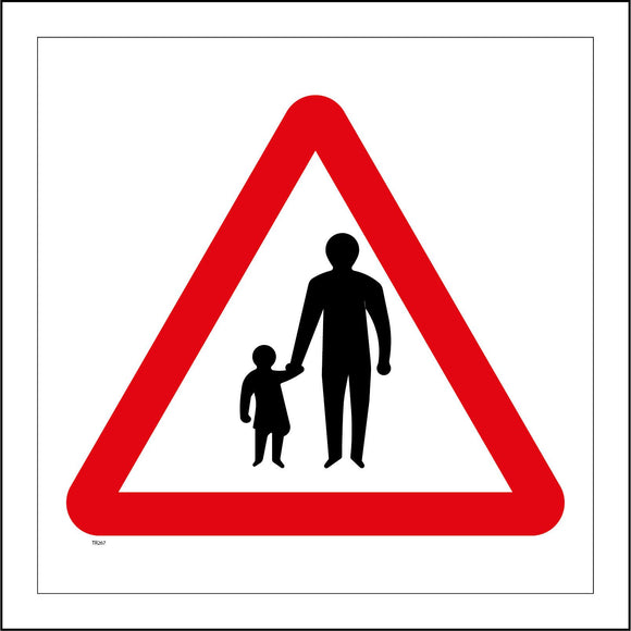 TR267 Pedestrian Crossing Sign with Triangle Person Child