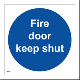 MA287 Fire Door Keep Shut Sign