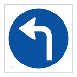 TR096 Left Turn Ahead Sign with Arrow