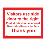 GG015 Visitors Use Side Door Post  As Normal No Cold Callers