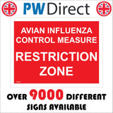 TR543 Avian Influenza Control Measure Restriction Zone